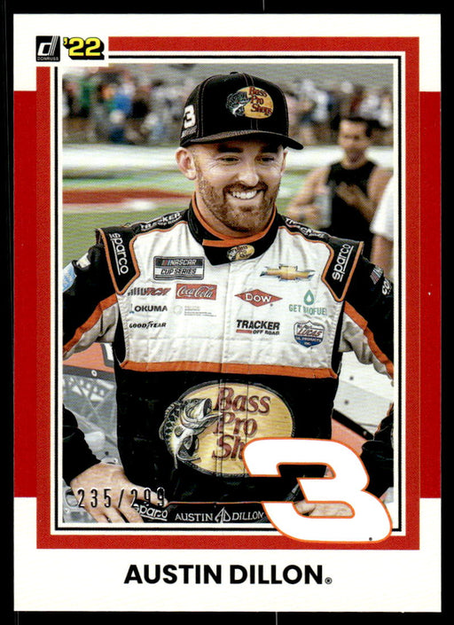 Austin Dillon 2022 Panini Donruss Racing Red Retro 1981 Front of Card