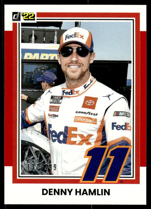 Denny Hamlin 2022 Panini Donruss Racing Red Retro 1981 Front of Card