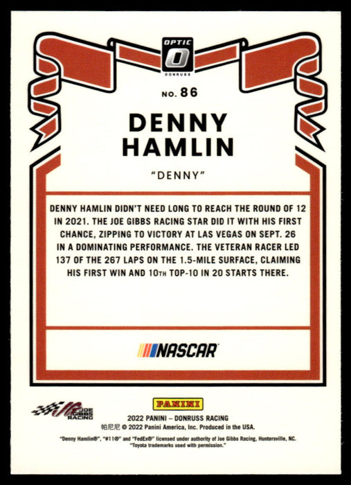 Denny Hamlin 2022 Panini Donruss Racing Optic Retro 1981 Back of Card