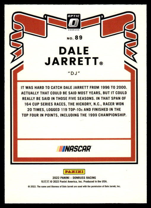 Dale Jarrett 2022 Panini Donruss Racing Optic Retro 1981 Back of Card