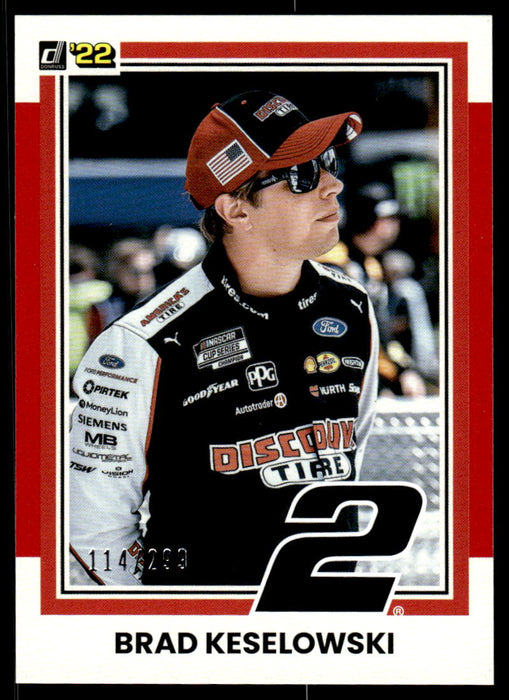 Brad Keselowski 2022 Panini Donruss Racing Red Retro 1981 Front of Card
