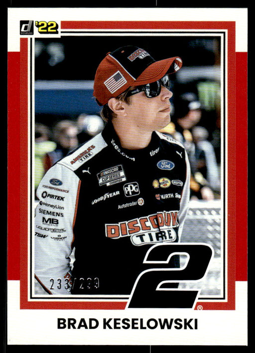 Brad Keselowski 2022 Panini Donruss Racing Red Retro 1981 Front of Card