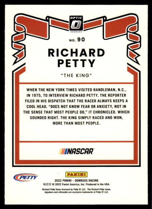 Richard Petty 2022 Panini Donruss Racing Optic Retro 1981 Back of Card