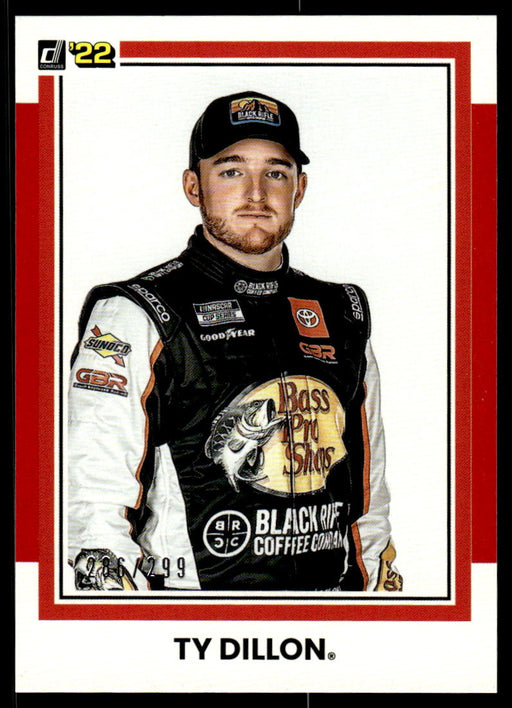 Ty Dillon 2022 Panini Donruss Racing Red Retro 1981 Front of Card