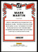 Mark Martin 2022 Panini Donruss Racing Red Retro 1981 Back of Card