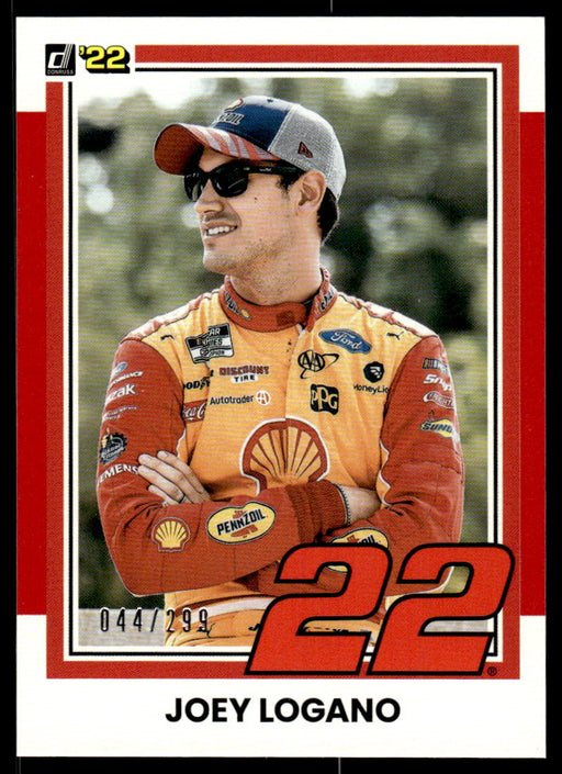Joey Logano 2022 Panini Donruss Racing Red Retro 1981 Front of Card