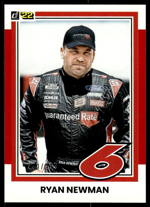 Ryan Newman 2022 Panini Donruss Racing Red Retro 1981 Front of Card