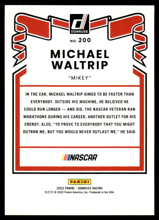 Michael Waltrip 2022 Panini Donruss Racing Red Retro 1981 Back of Card