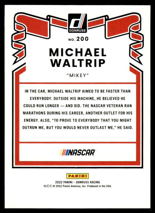 Michael Waltrip 2022 Panini Donruss Racing Red Retro 1981 Back of Card