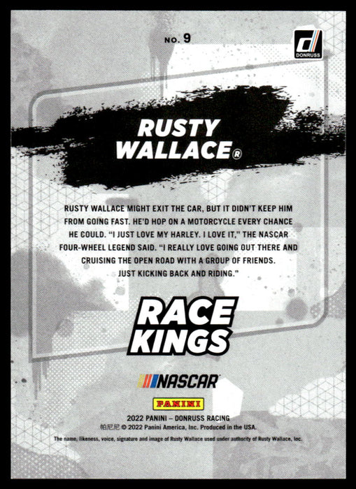 Rusty Wallace 2022 Panini Donruss Racing Blue Race Kings Back of Card