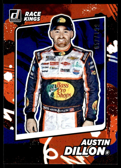 Austin Dillon 2022 Panini Donruss Racing Blue Race Kings Front of Card