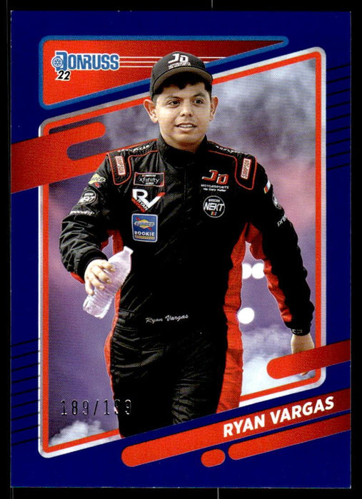 Ryan Vargas 2022 Panini Donruss Racing Blue Front of Card