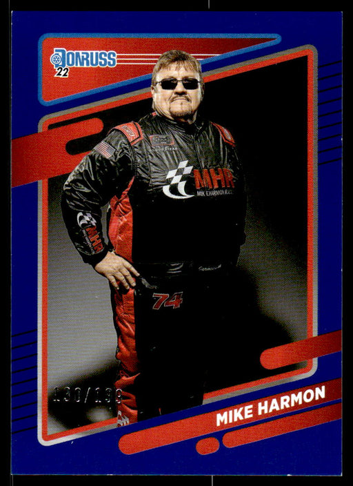 Mike Harmon 2022 Panini Donruss Racing Blue Front of Card