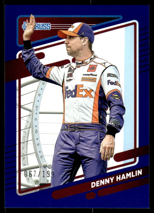 Denny Hamlin 2022 Panini Donruss Racing Blue Front of Card