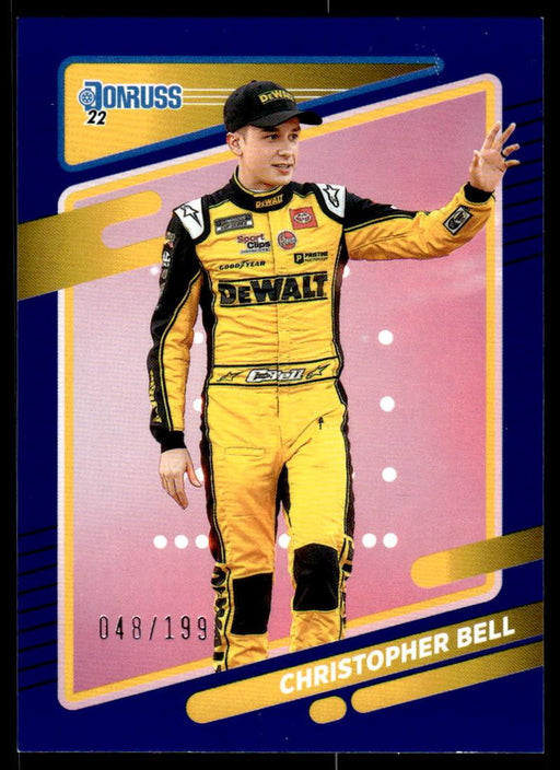 Christopher Bell 2022 Panini Donruss Racing Blue Front of Card