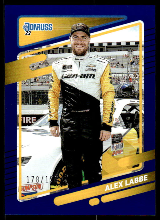 Alex Labbe 2022 Panini Donruss Racing Blue Front of Card