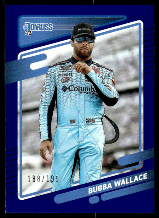 Bubba Wallace 2022 Panini Donruss Racing Blue Front of Card