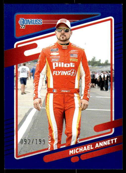 Michael Annett 2022 Panini Donruss Racing Blue Front of Card