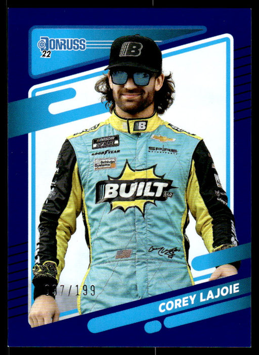 Corey Lajoie 2022 Panini Donruss Racing Blue Front of Card