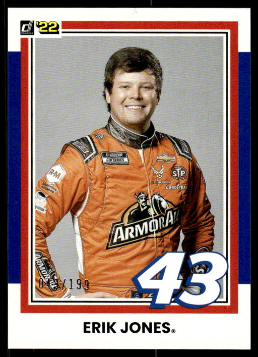 Erik Jones 2022 Panini Donruss Racing Blue Retro 1981 Front of Card