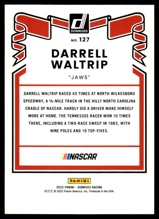 Darrell Waltrip 2022 Panini Donruss Racing Blue Retro 1981 Back of Card