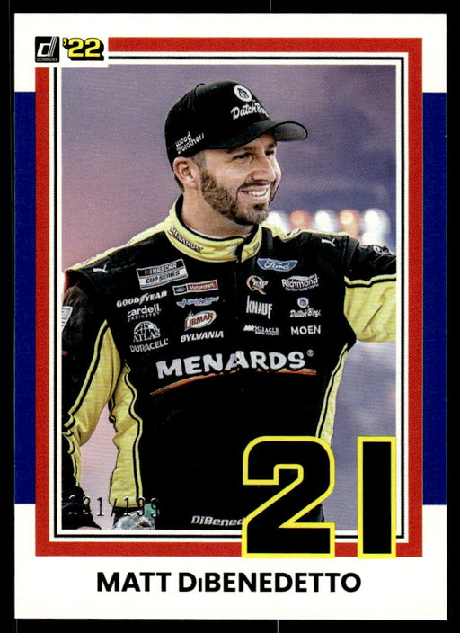 Matt DiBenedetto 2022 Panini Donruss Racing Blue Retro 1981 Front of Card