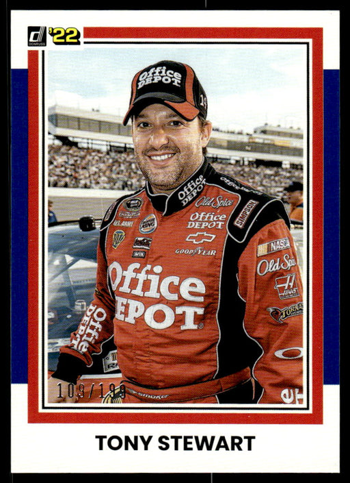 Tony Stewart 2022 Panini Donruss Racing Blue Retro 1981 Front of Card