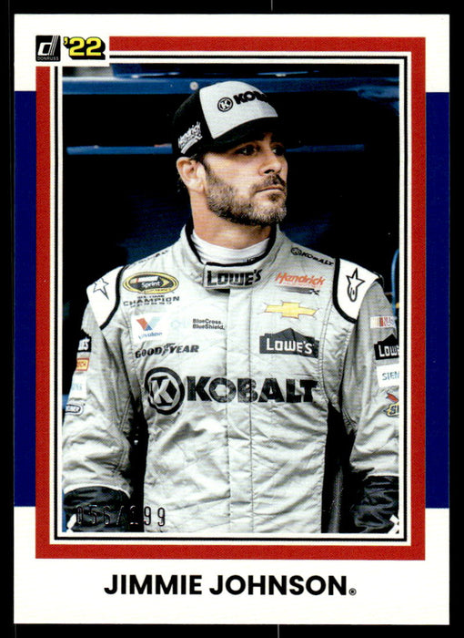 Jimmie Johnson 2022 Panini Donruss Racing Blue Retro 1981 Front of Card