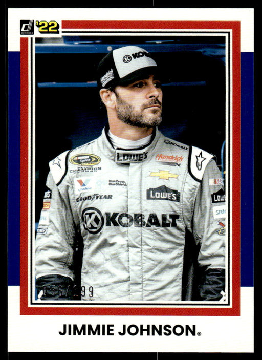 Jimmie Johnson 2022 Panini Donruss Racing Blue Retro 1981 Front of Card