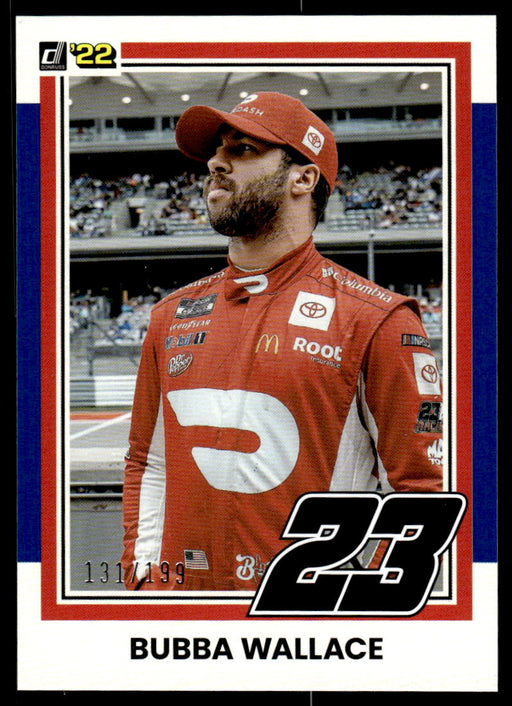 Bubba Wallace 2022 Panini Donruss Racing Blue Retro 1981 Front of Card