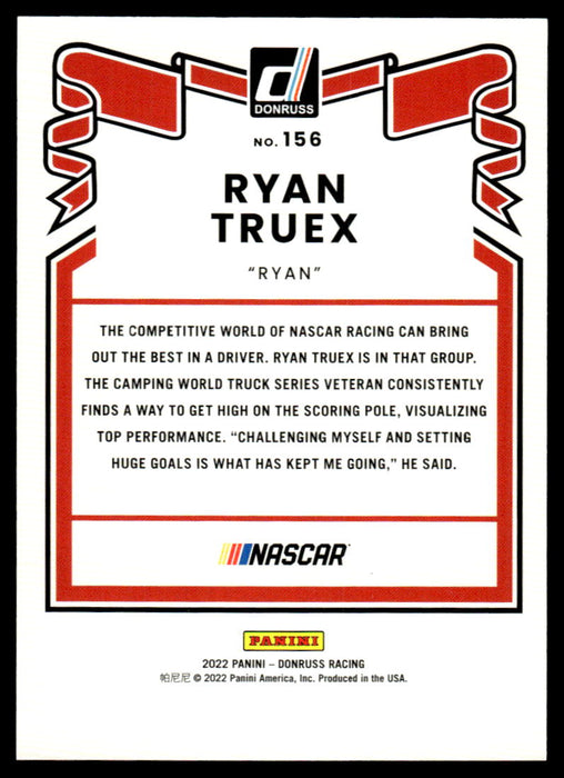 Ryan Truex 2022 Panini Donruss Racing Blue Retro 1981 Back of Card