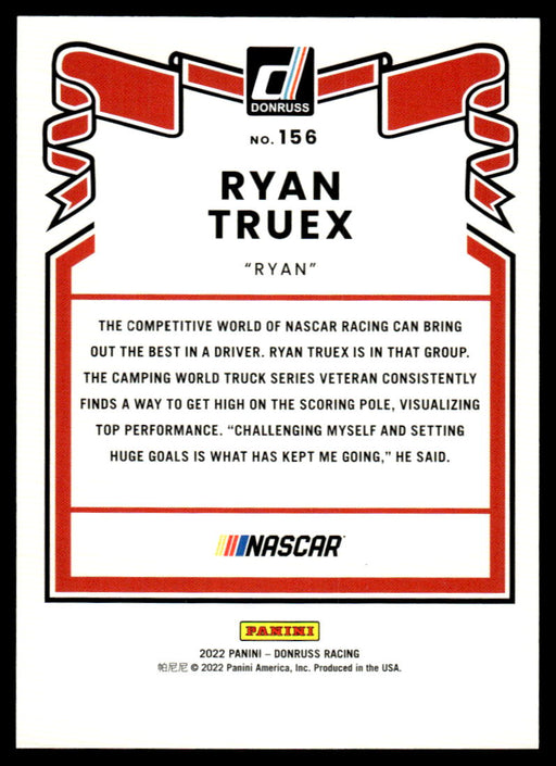 Ryan Truex 2022 Panini Donruss Racing Blue Retro 1981 Back of Card