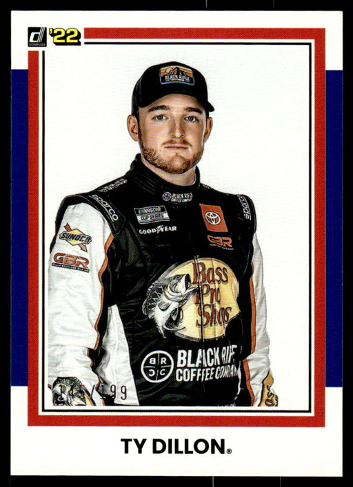 Ty Dillon 2022 Panini Donruss Racing Blue Retro 1981 Front of Card