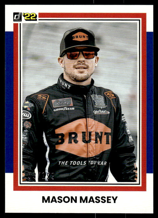 Mason Massey 2022 Panini Donruss Racing Blue Retro 1981 Front of Card