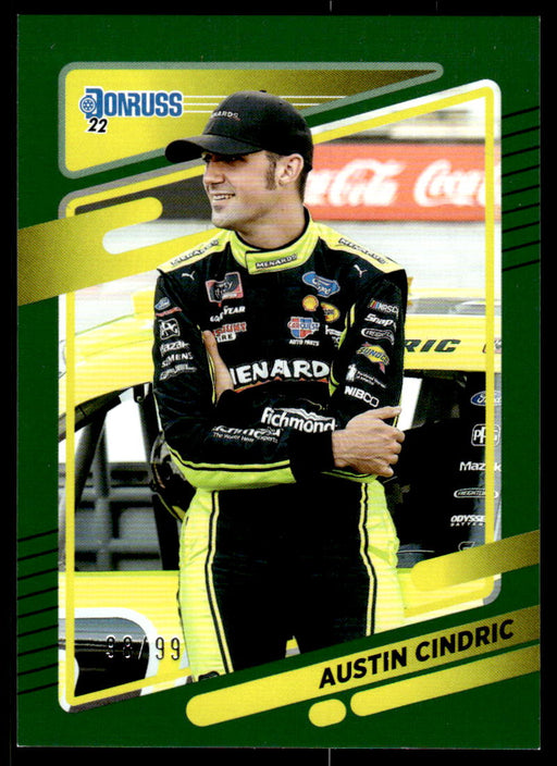 Austin Cindric 2022 Panini Donruss Racing Green Front of Card