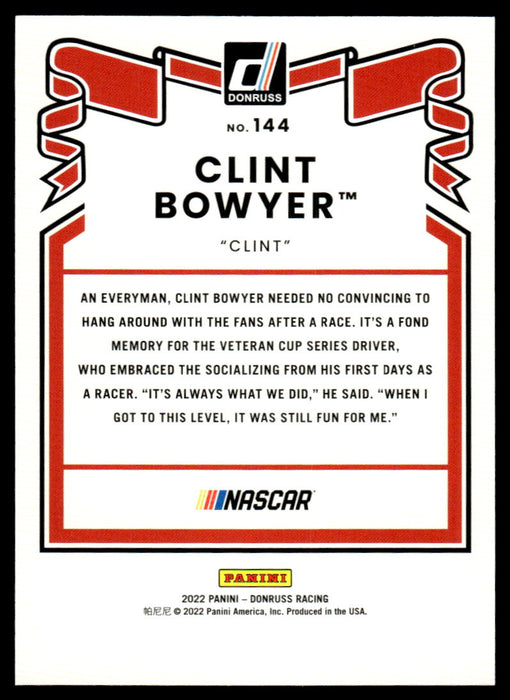 Clint Bowyer 2022 Panini Donruss Racing Green Retro 1981 Back of Card