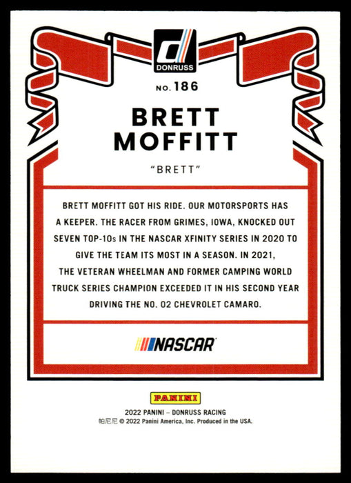 Brett Moffitt 2022 Panini Donruss Racing Green Retro 1981 Back of Card