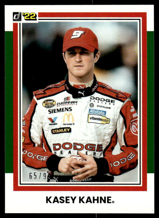 Kasey Kahne 2022 Panini Donruss Racing Green Retro 1981 Front of Card