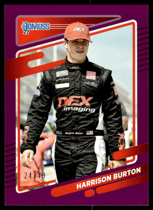 Harrison Burton 2022 Panini Donruss Racing Purple Front of Card
