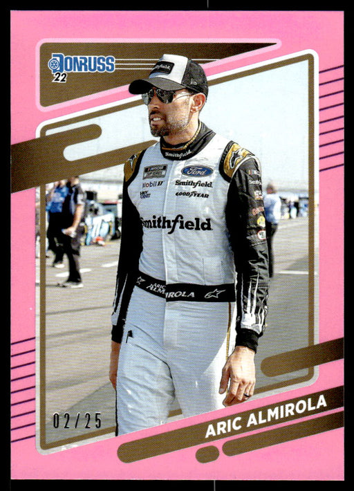 Aric Almirola 2022 Panini Donruss Racing Pink Front of Card