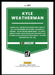 Kyle Weatherman 2022 Panini Donruss Racing Pink Back of Card