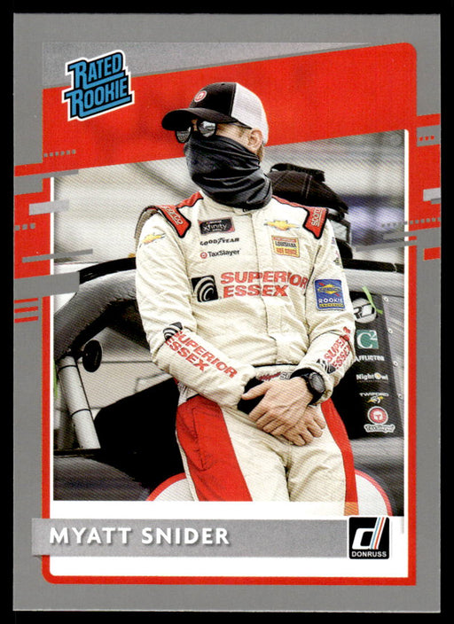 Myatt Snider 2021 Panini Donruss Racing Silver Front of Card