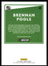 Brennan Poole 2021 Panini Donruss Racing Silver Back of Card