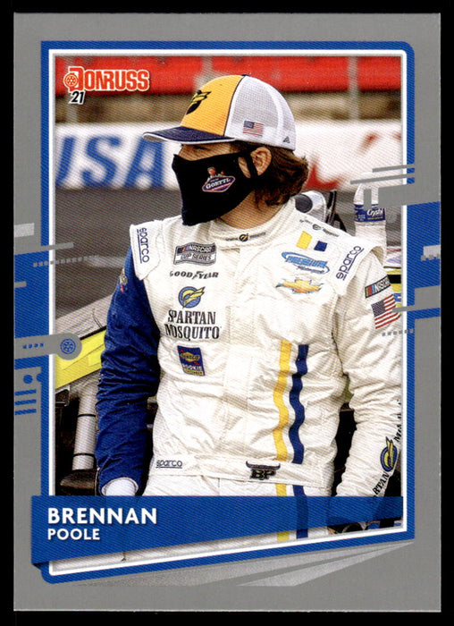 Brennan Poole 2021 Panini Donruss Racing Silver Front of Card