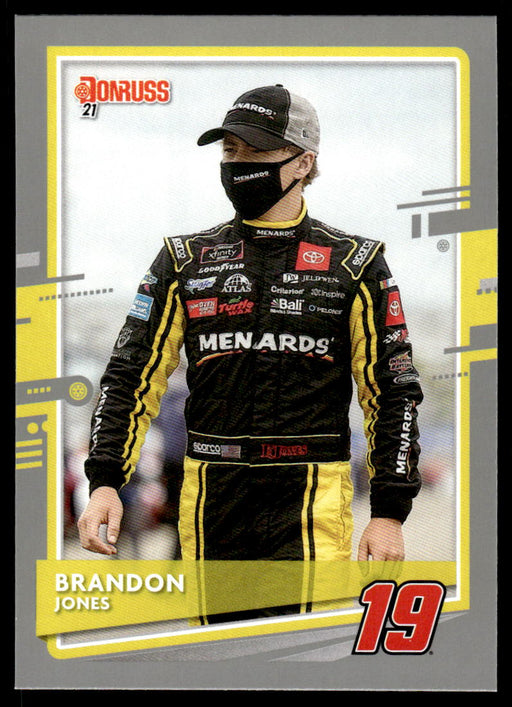 Brandon Jones 2021 Panini Donruss Racing Silver Front of Card