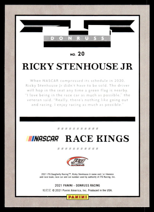 Ricky Stenhouse Jr 2021 Panini Donruss Racing Base Back of Card