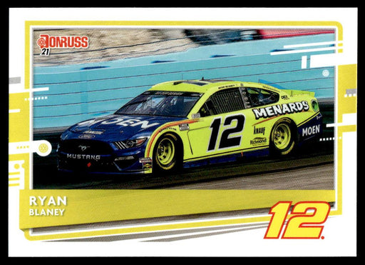 Ryan Blaney 2021 Panini Donruss Racing Base Front of Card