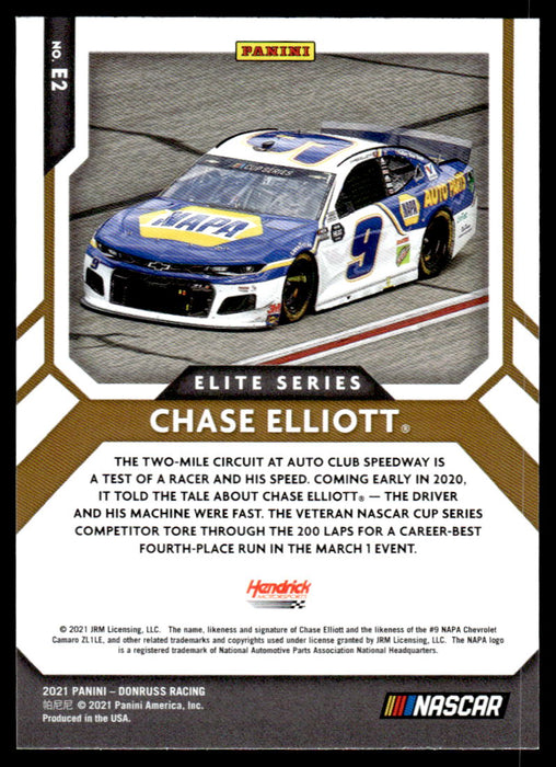 Chase Elliott 2021 Panini Donruss Racing Elite Series Back of Card