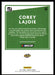 Corey LaJoie 2021 Panini Donruss Racing Base Back of Card