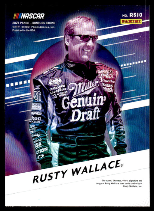 Rusty Wallace 2021 Panini Donruss Racing Retro Series Back of Card